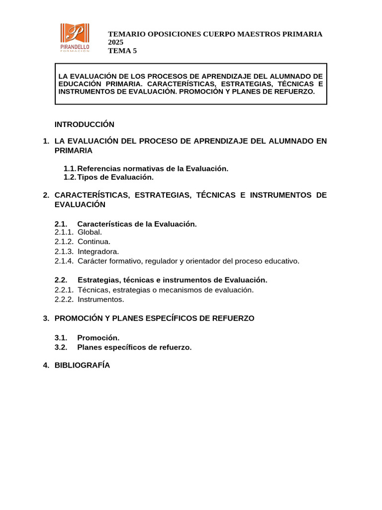 Evaluación en Educación Primaria 2025 | PDF | Evaluación | Plan de estudios