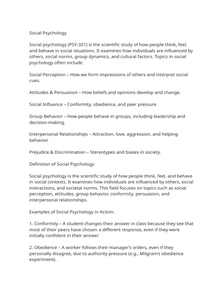 Understanding Social Psychology Concepts | PDF | Prejudices | Attitude ...