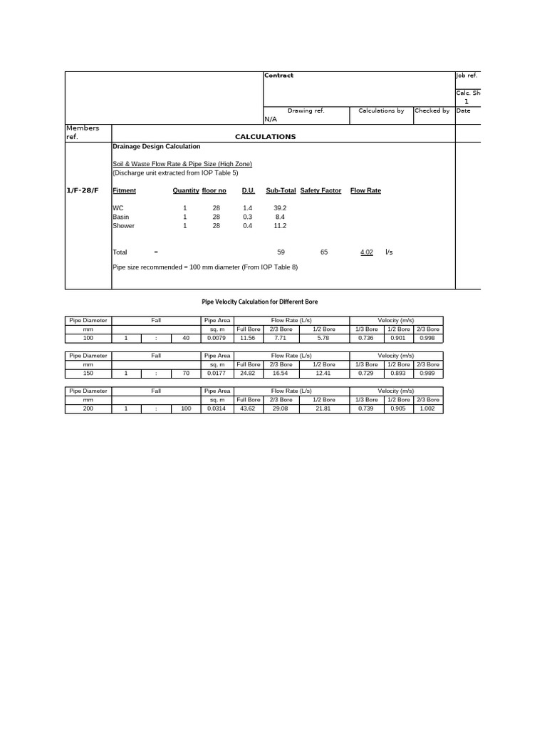 Drainage Flow Rate Calculation | PDF | Physical Geography ...
