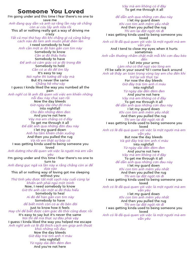 Someone You Loved | PDF