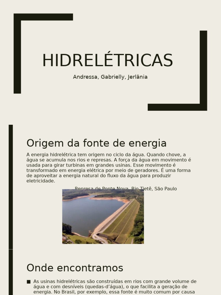 Vantagens e Desvantagens das Hidrelétricas | PDF | Hidroeletricidade ...