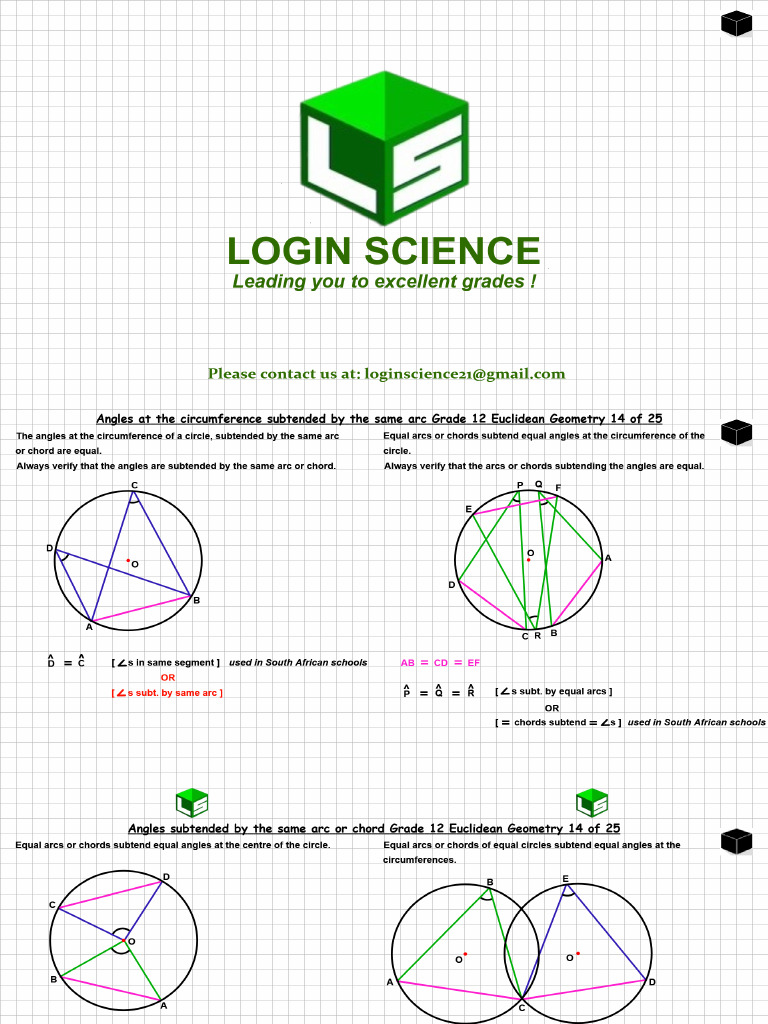 Part 14 of 25 Angles Subtended by The Same Arc or Chord Grade 12 ...