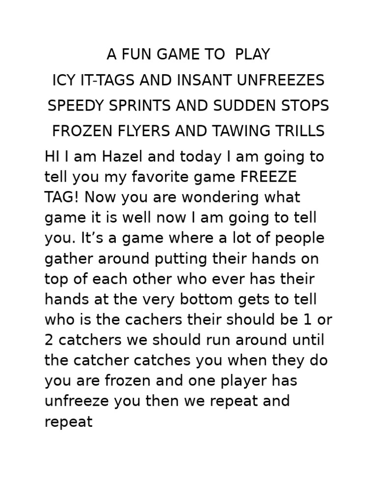 A Fun Game To Play | PDF