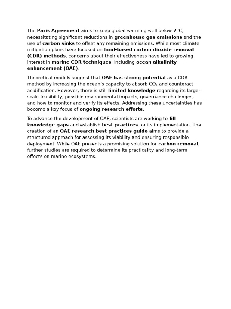 The Paris Agreement Aims To Keep Global Warming Well Below 2 | PDF