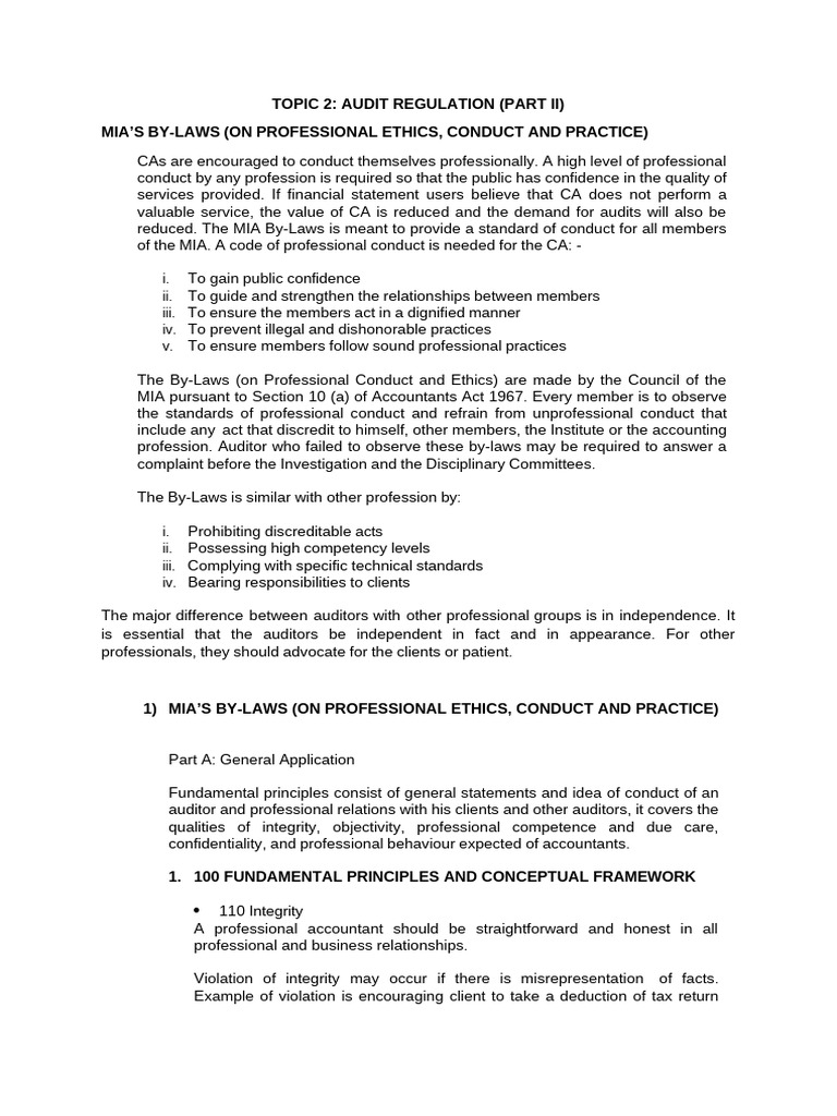 Topic 2 Part II Mia Bylaws (Lecture Notes) | PDF | Audit | Due Diligence