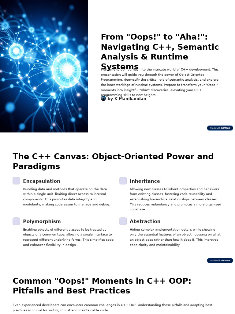 From Oops To Aha Navigating C Semantic Analysis and Runtime Systems ...