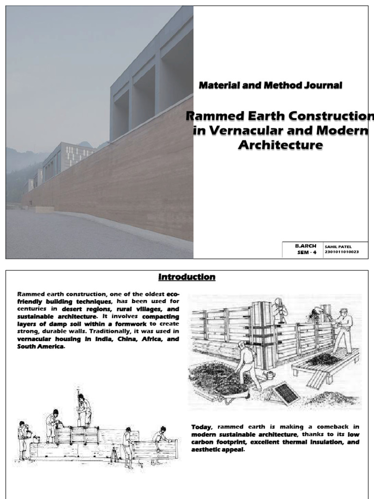 Rammed Earth Construction: Techniques & Benefits | PDF | Concrete ...