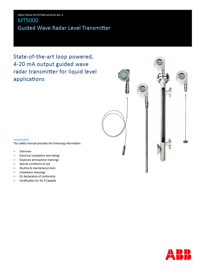 MT5000 Safety Manual for Level Transmitter | PDF | Safety | Electrical ...