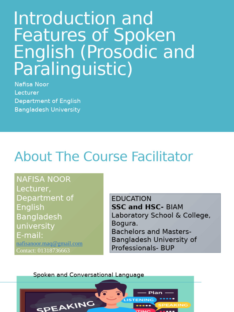 Features of Spoken English Explained | PDF | Stress (Linguistics ...