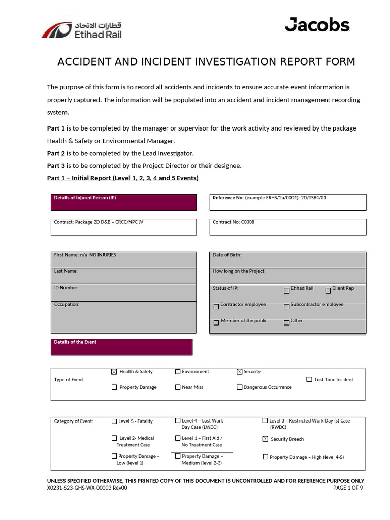 X0231-S23-GHS-WX-00003-00 Accident Incident Reporting Investigation ...