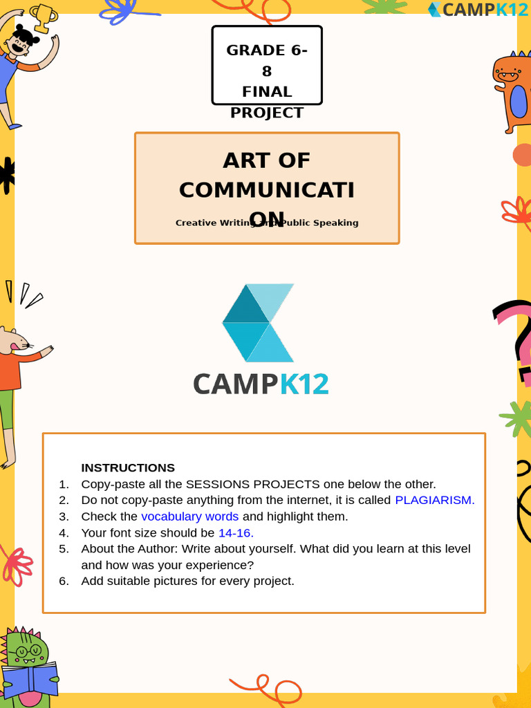 Grade 6-8 Creative Writing Projects | PDF | Mahatma Gandhi