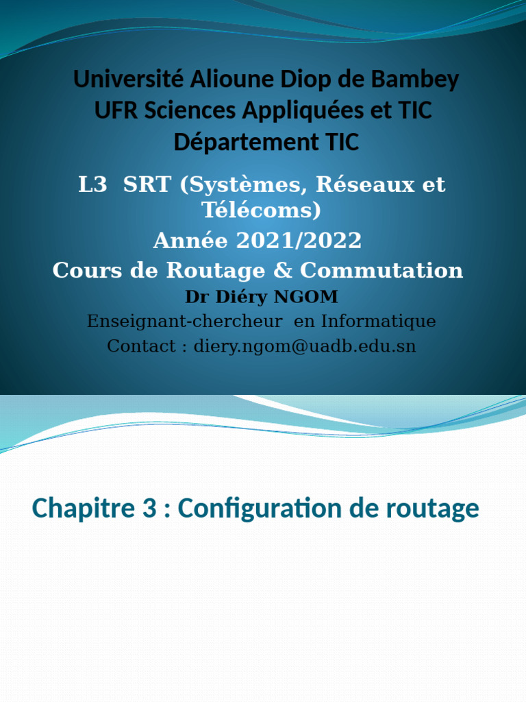Configuration de Routage et Commutation | PDF | Routage | Adresse IP
