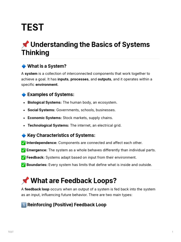 TEST | PDF | Feedback | System