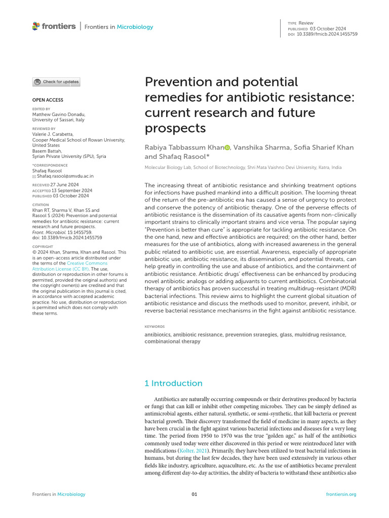 Fmicb 15 1455759 | PDF | Beta Lactamase | Antimicrobial Resistance