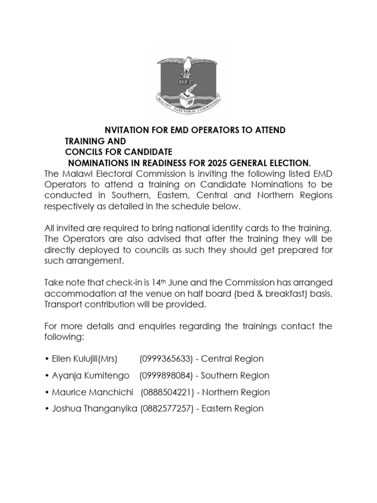 EMD Operators Training for 2025 Elections | PDF
