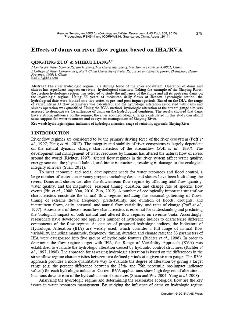 Impact of Dams on Shaying River Flow | PDF | Hydrology | Dam