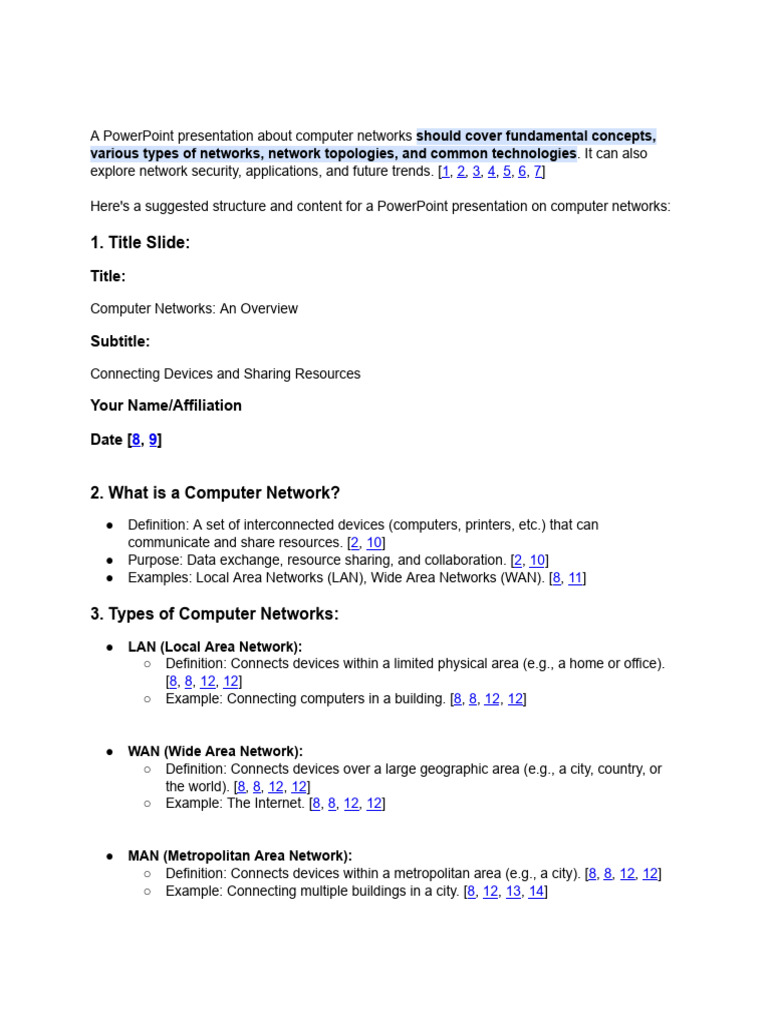 Computer Networks Overview Presentation | PDF | Computer Network ...