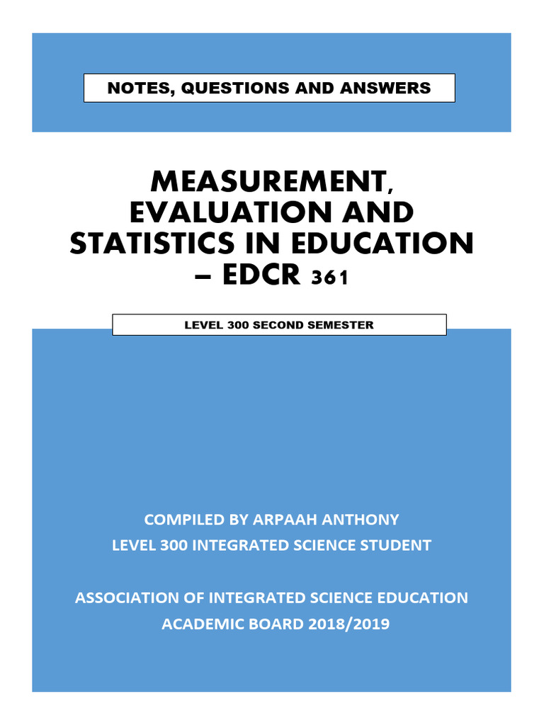 Measurement and Evaluation in Education | PDF | Educational Assessment ...