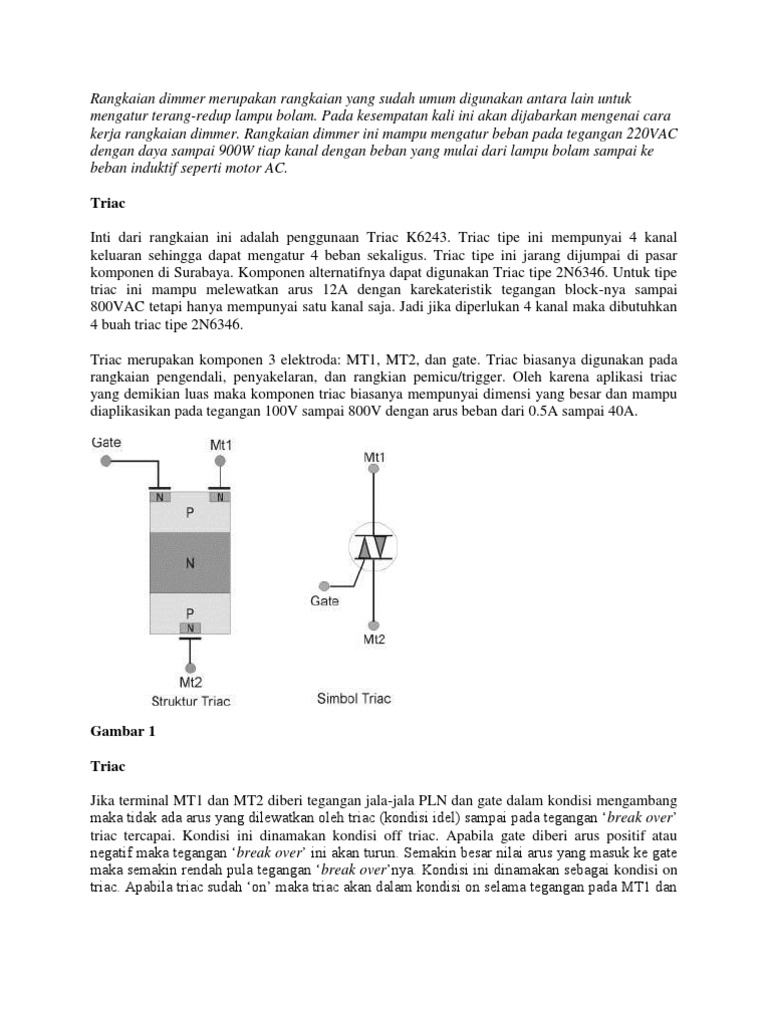Rangkaian Dimmer DGN Triac PDF