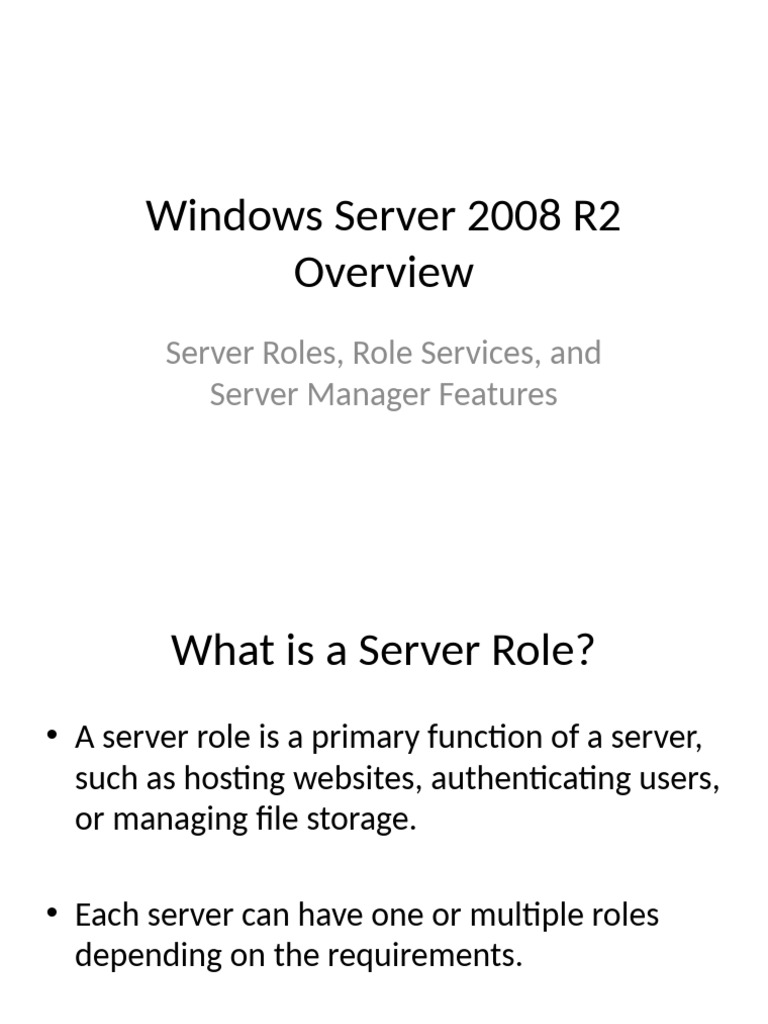 Features of Windows Server 2008 R2 | PDF