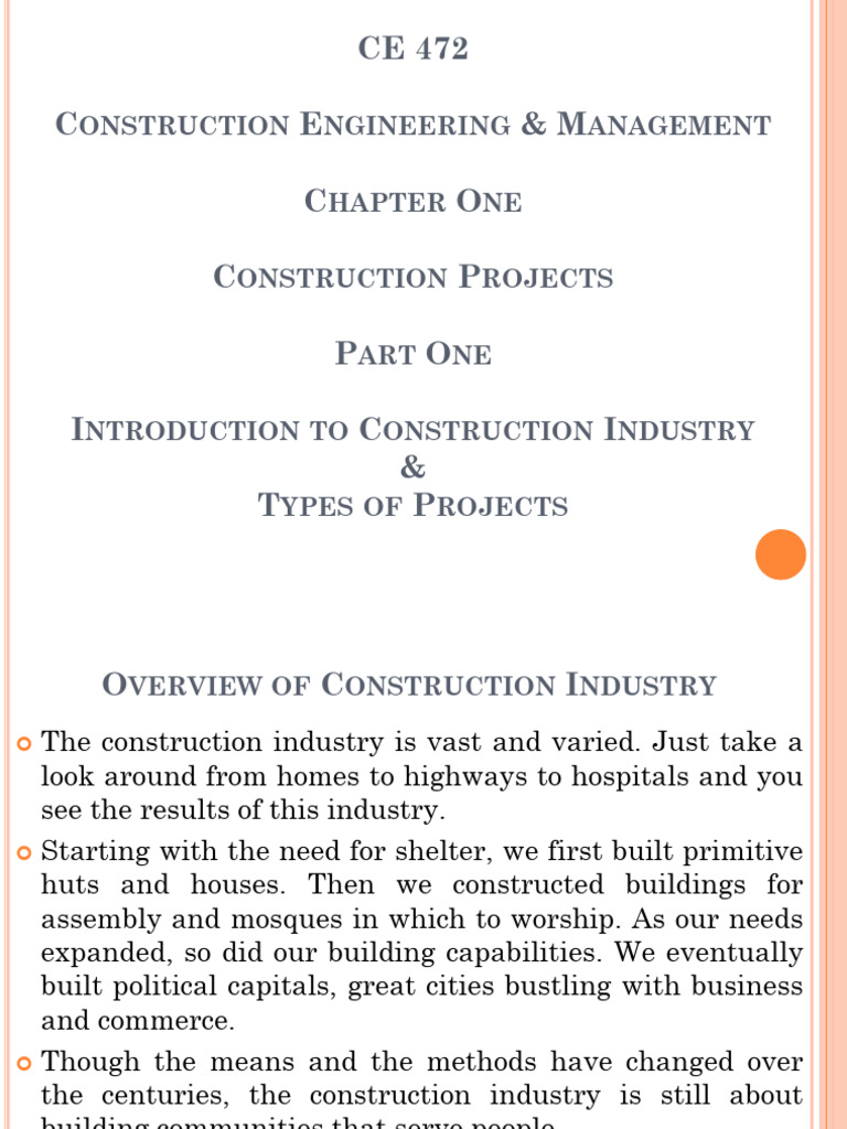 Overview of Construction Projects | PDF | Civil Engineering | Engineering