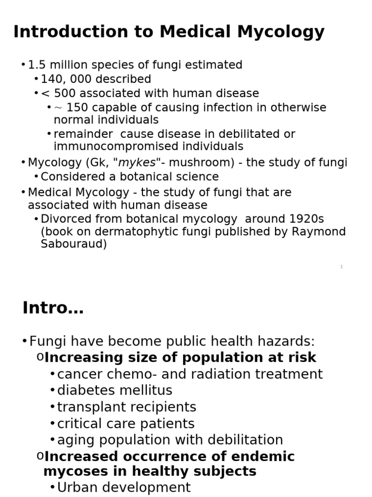 Overview of Mycology PC I 2025 - 93 2003 | PDF | Candida (Fungus ...