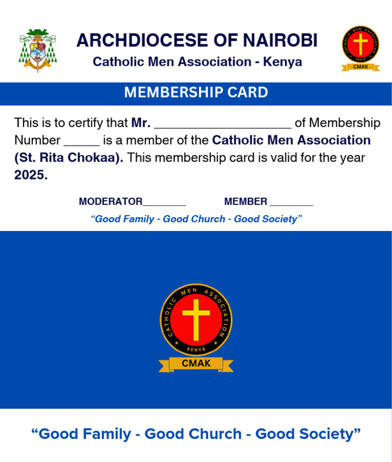 Catholic Men Association Membership Card | PDF