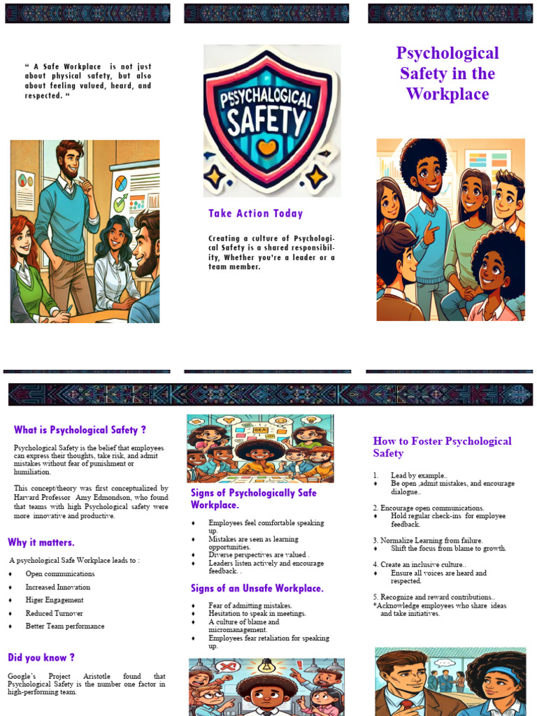 Psychological Safety in The Workplace Brochure | PDF | Psychological ...