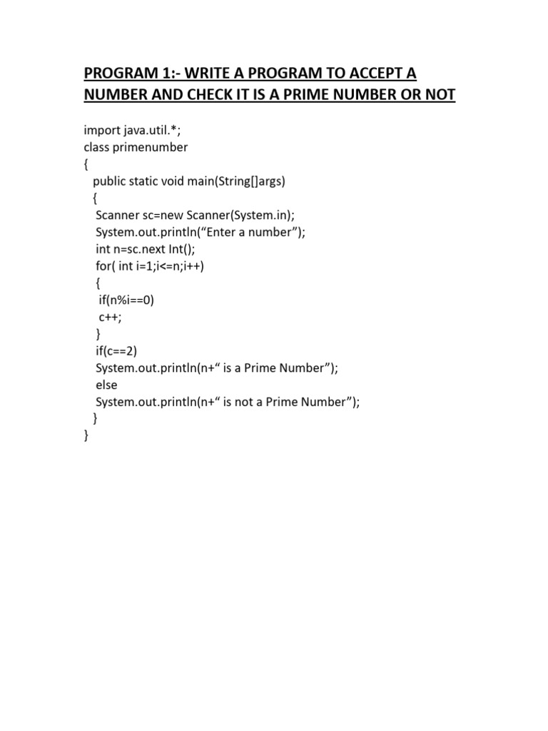 Java Programs for Number Classification | PDF | Numbers | Information ...