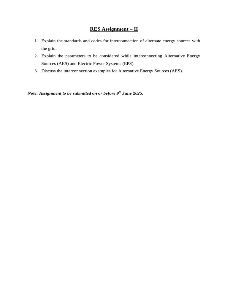 RES Assignment II | PDF