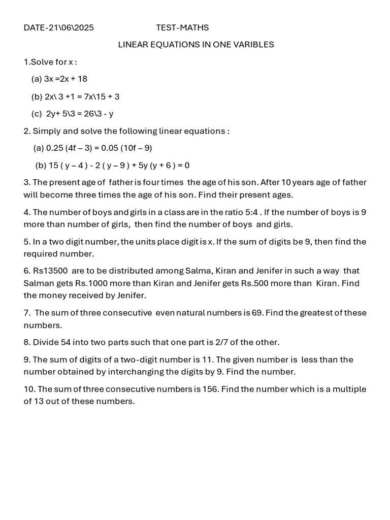 Test Maths | PDF