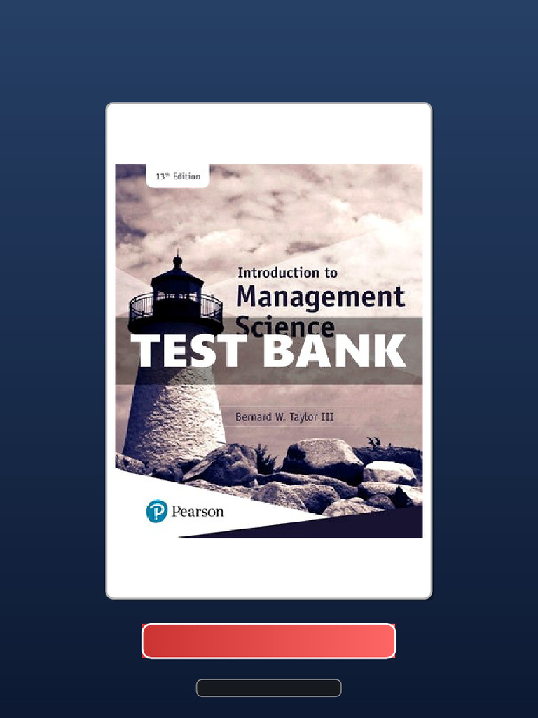 Full Chapter of Introduction To Management Science 13th Edition Taylor Ebook and TestBank Bundle ...