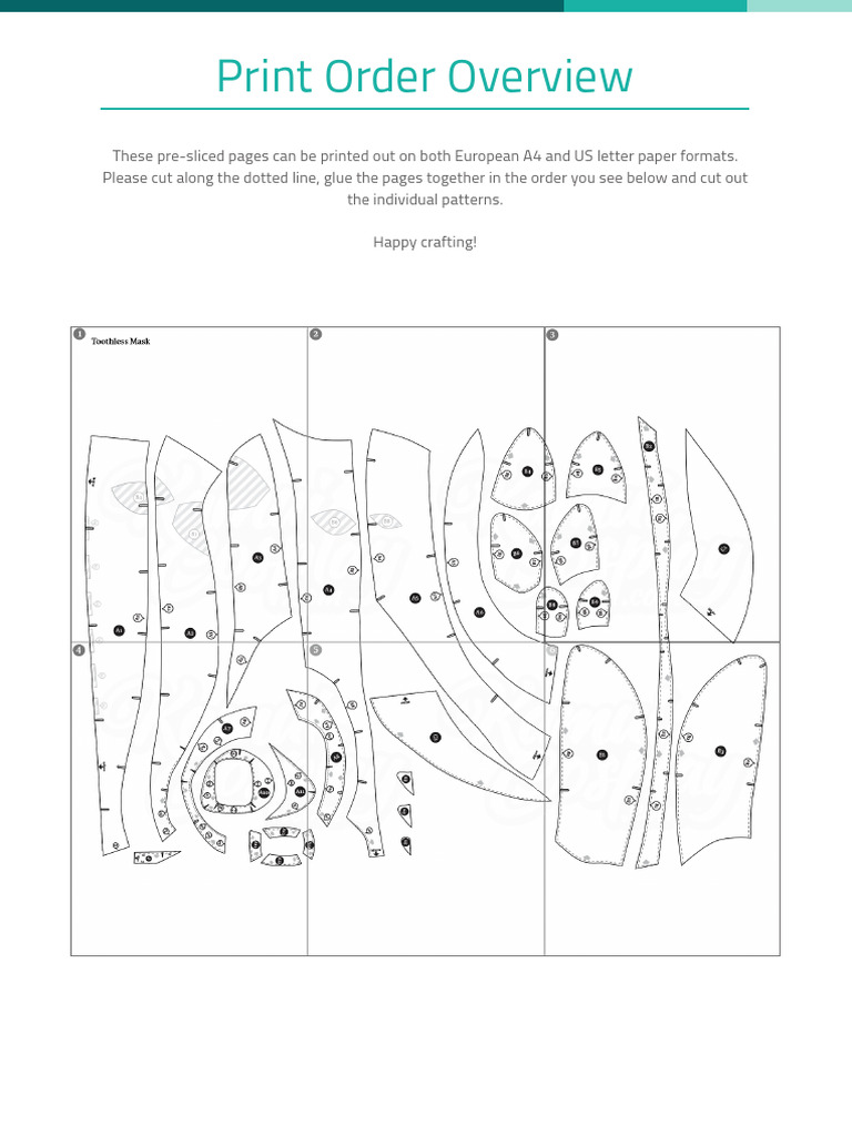 Padrões de Máscara Toothless | PDF