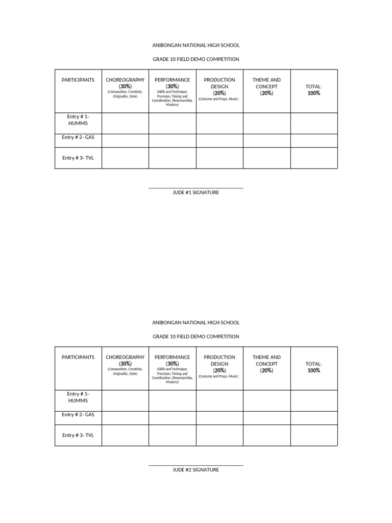 Grade 10 Field Demo Competition Guide | PDF