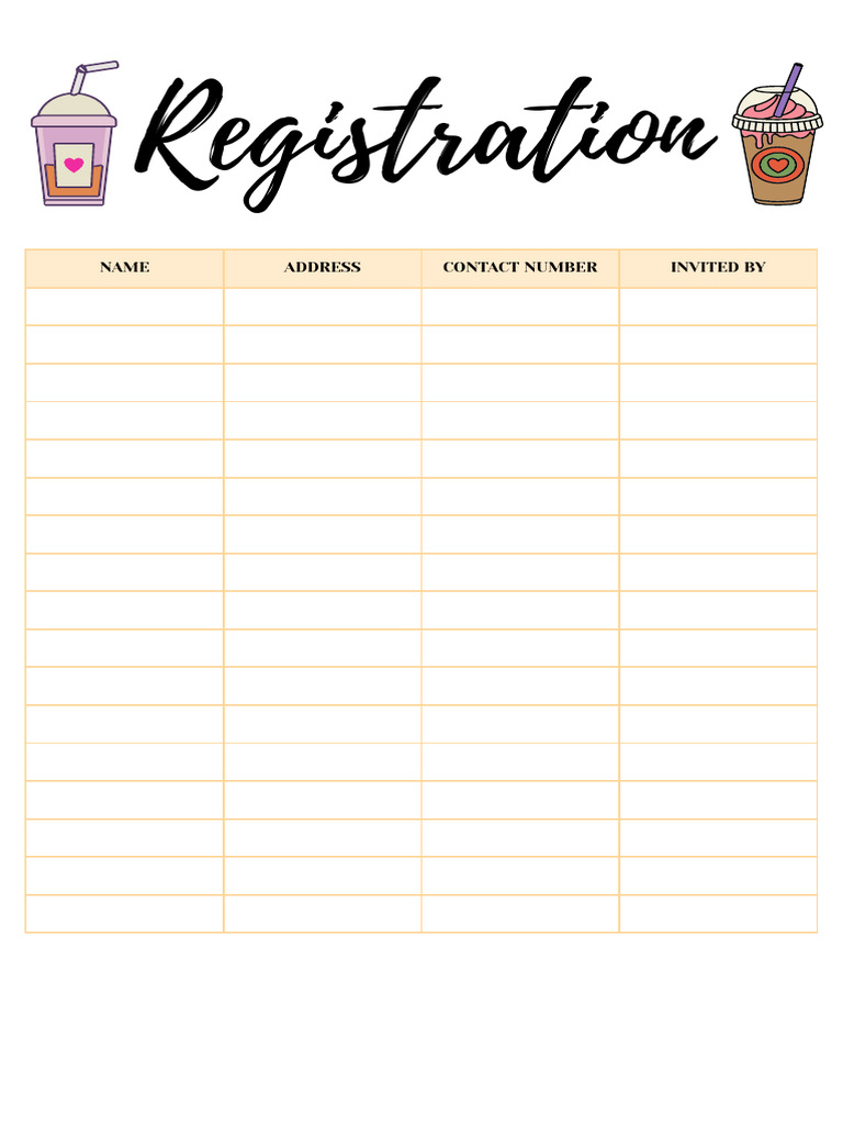 Registration (Iced Coffee) | PDF