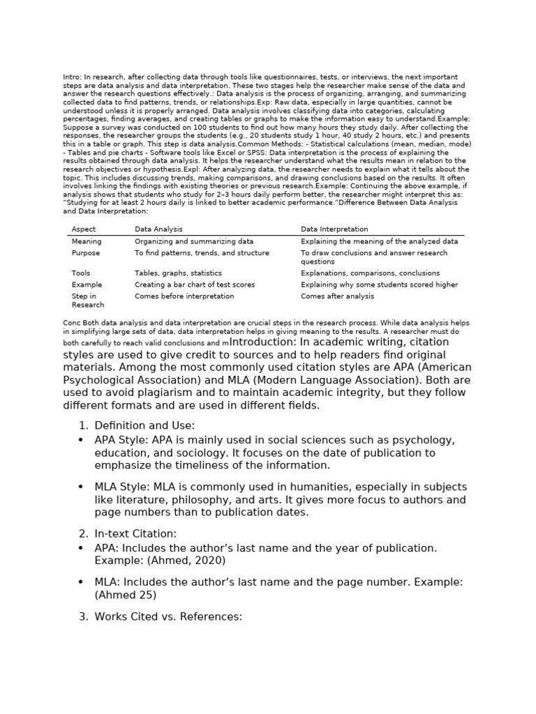 Data Analysis vs. Interpretation Guide | PDF | Data Analysis | Data