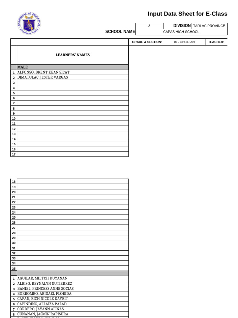 E-Class Record for Grade 10 English | PDF