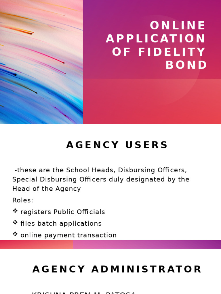 Online Application of Fidelity Bond | PDF
