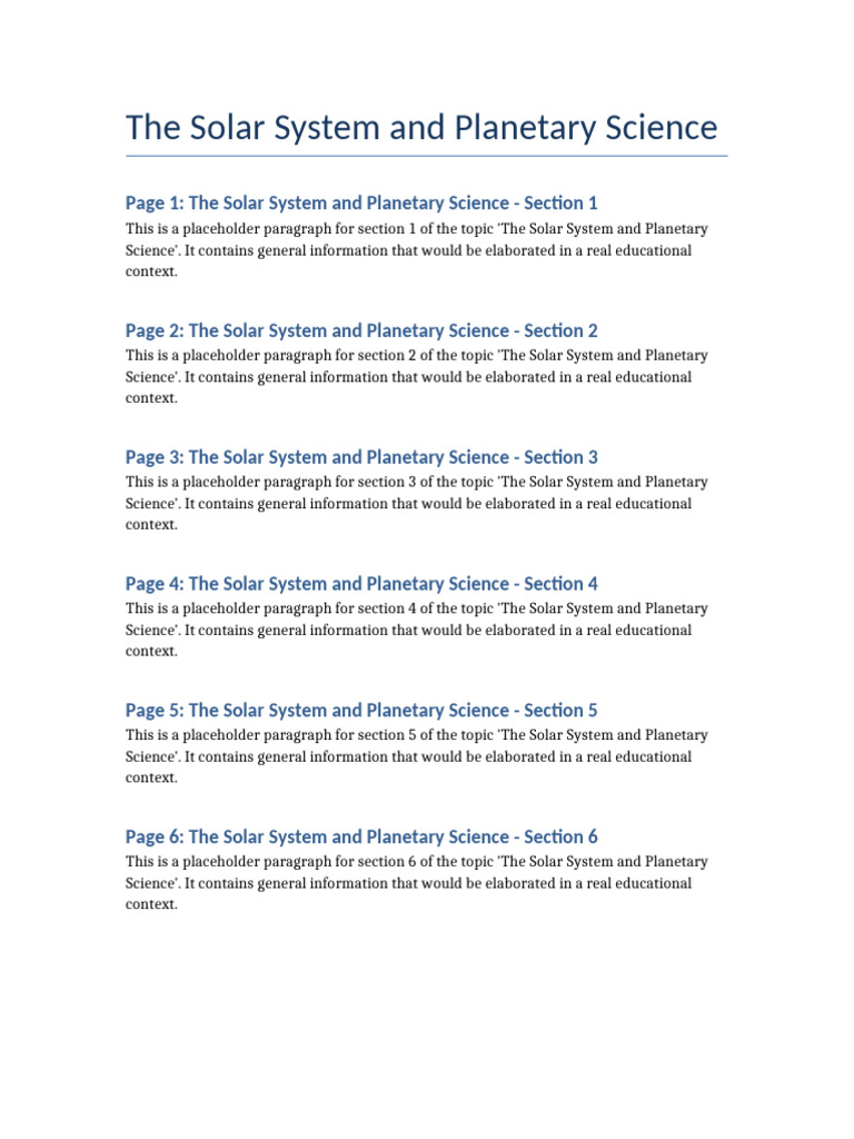 Overview of Solar System Science | PDF | Planetary Science | Astronomy