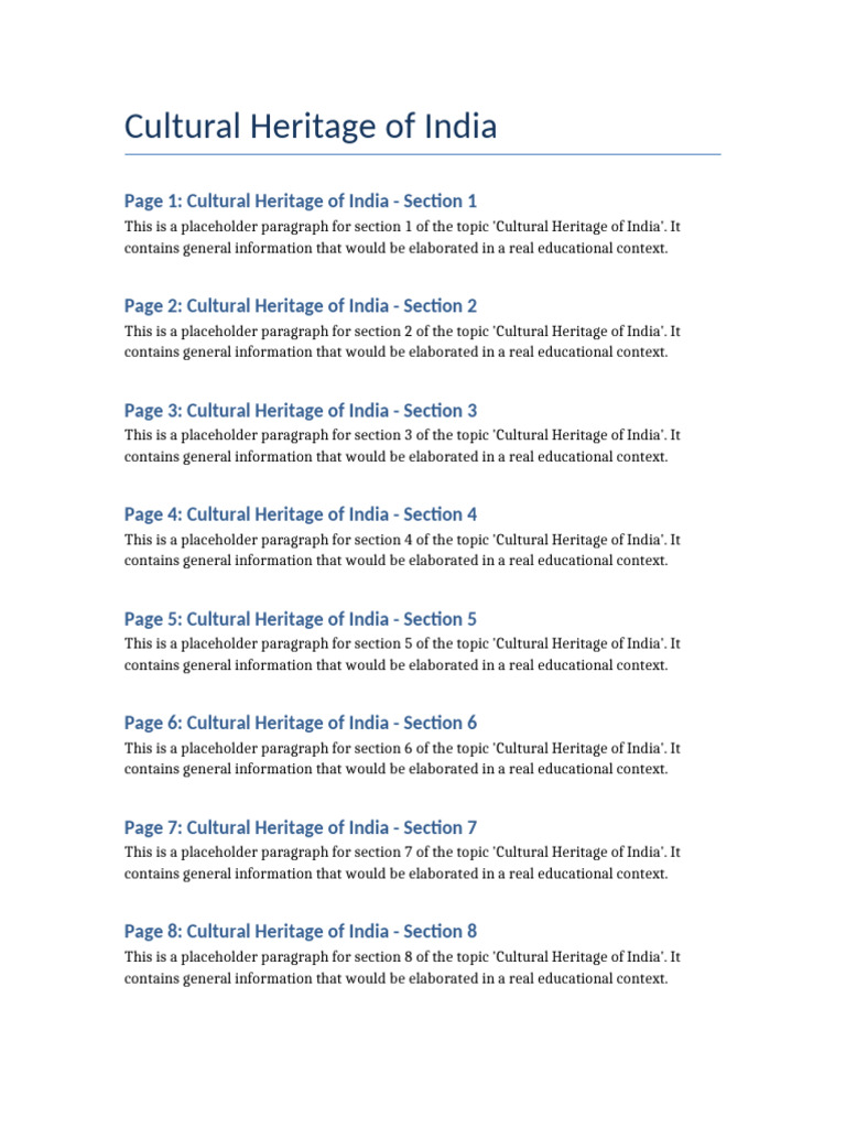 Overview of India's Cultural Heritage | PDF