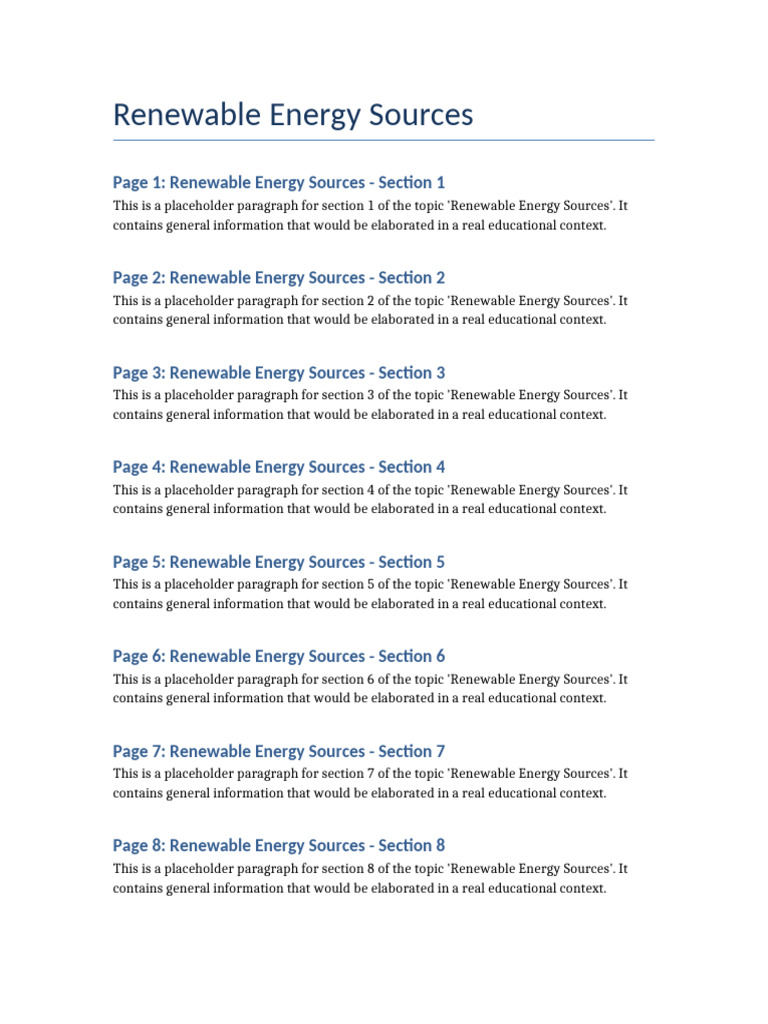 Overview of Renewable Energy Sources | PDF