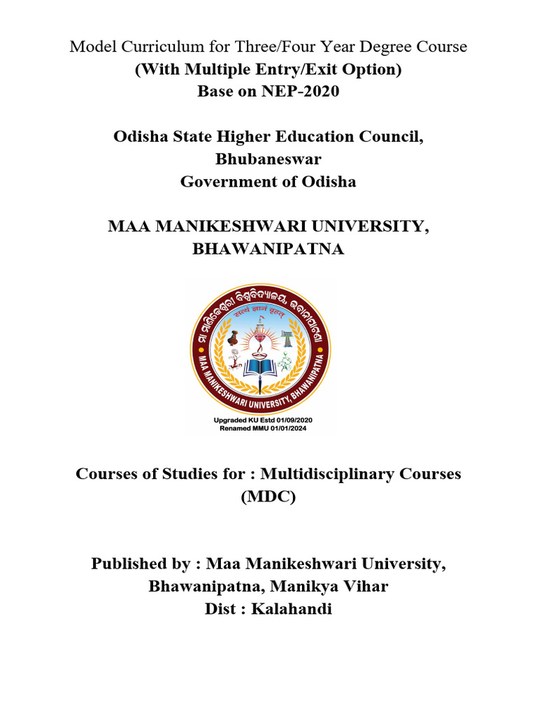 Multidisciplinary Courses For (1st and 2nd Sem) | PDF | Demography ...