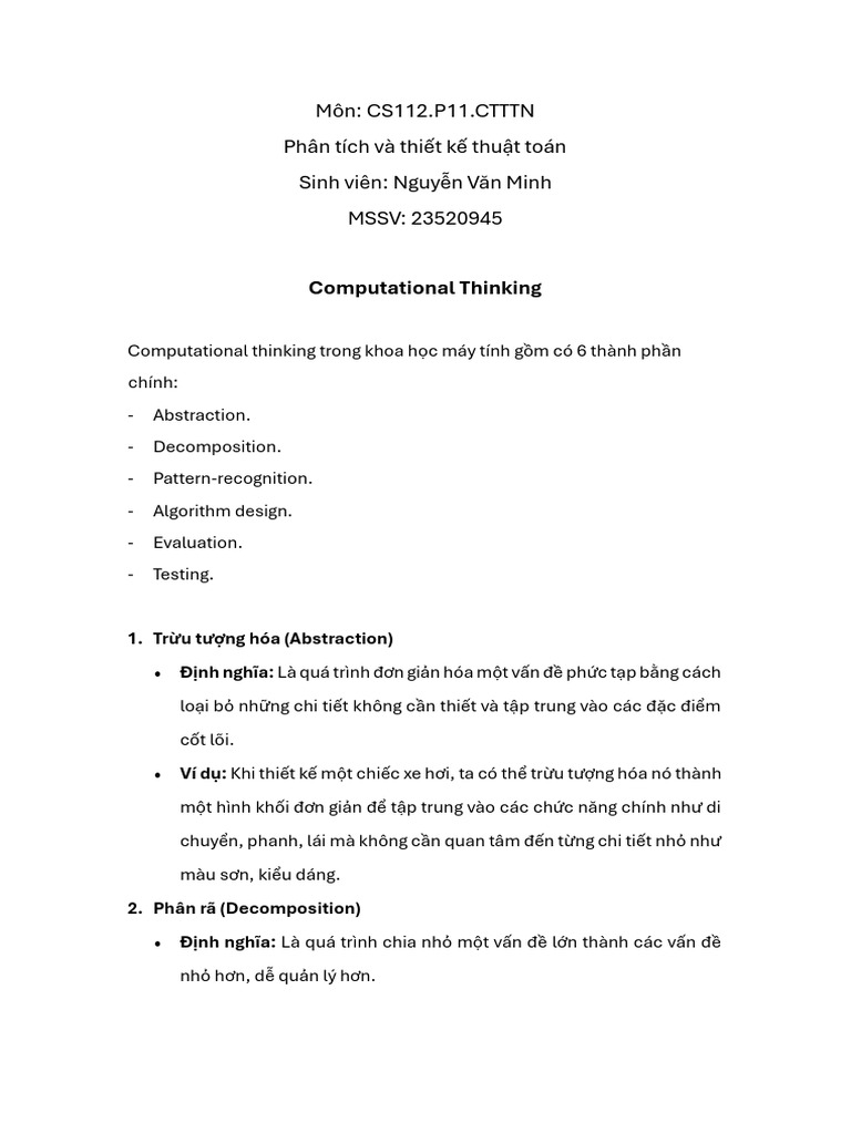 Computational Thinking | PDF