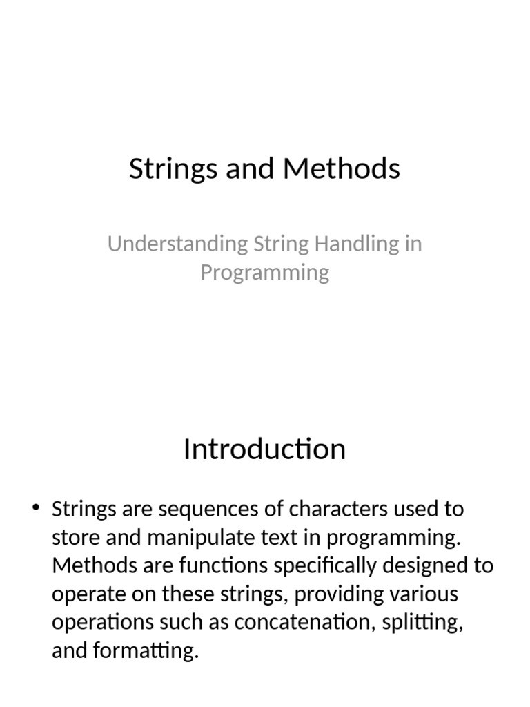 Strings and Methods Presentation Python Examples | PDF