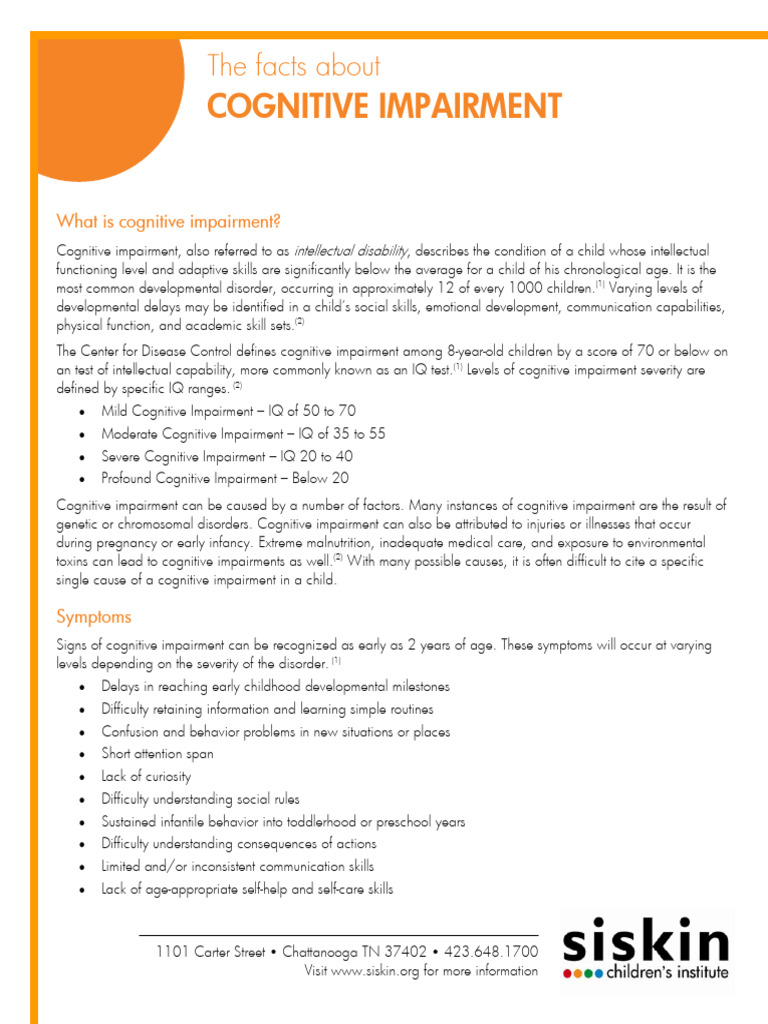 Understanding Cognitive Impairment | PDF | Intellectual Disability ...