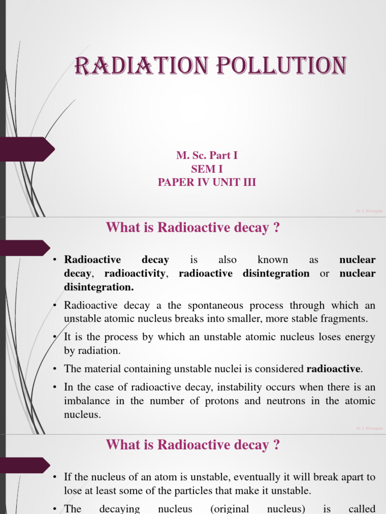 Understanding Radiation Pollution | PDF | Radioactive Decay | Ionizing ...