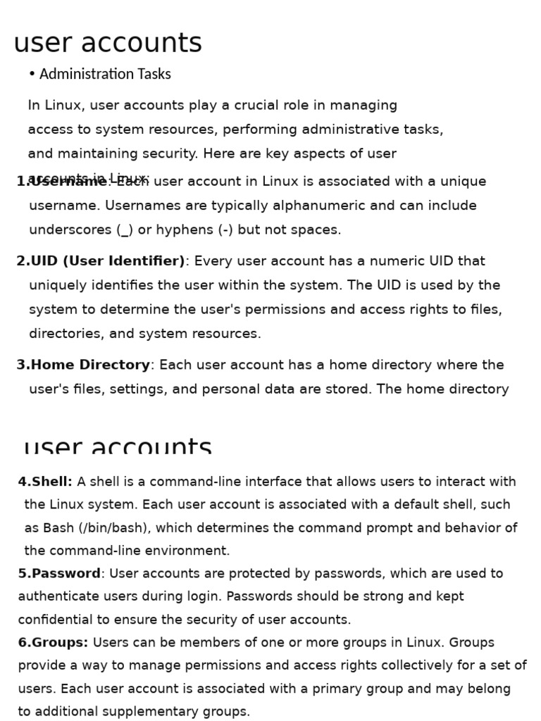 Lecture 02 Users Account | PDF | User (Computing) | Superuser