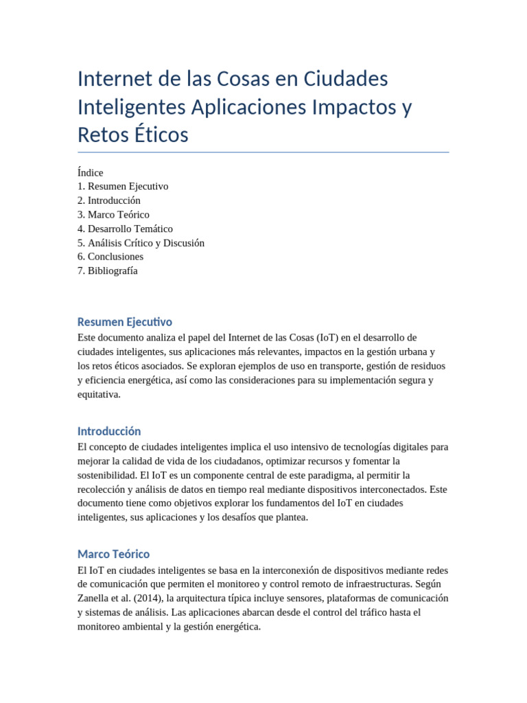 IoT en Ciudades Inteligentes: Retos y Aplicaciones | PDF | Internet de ...