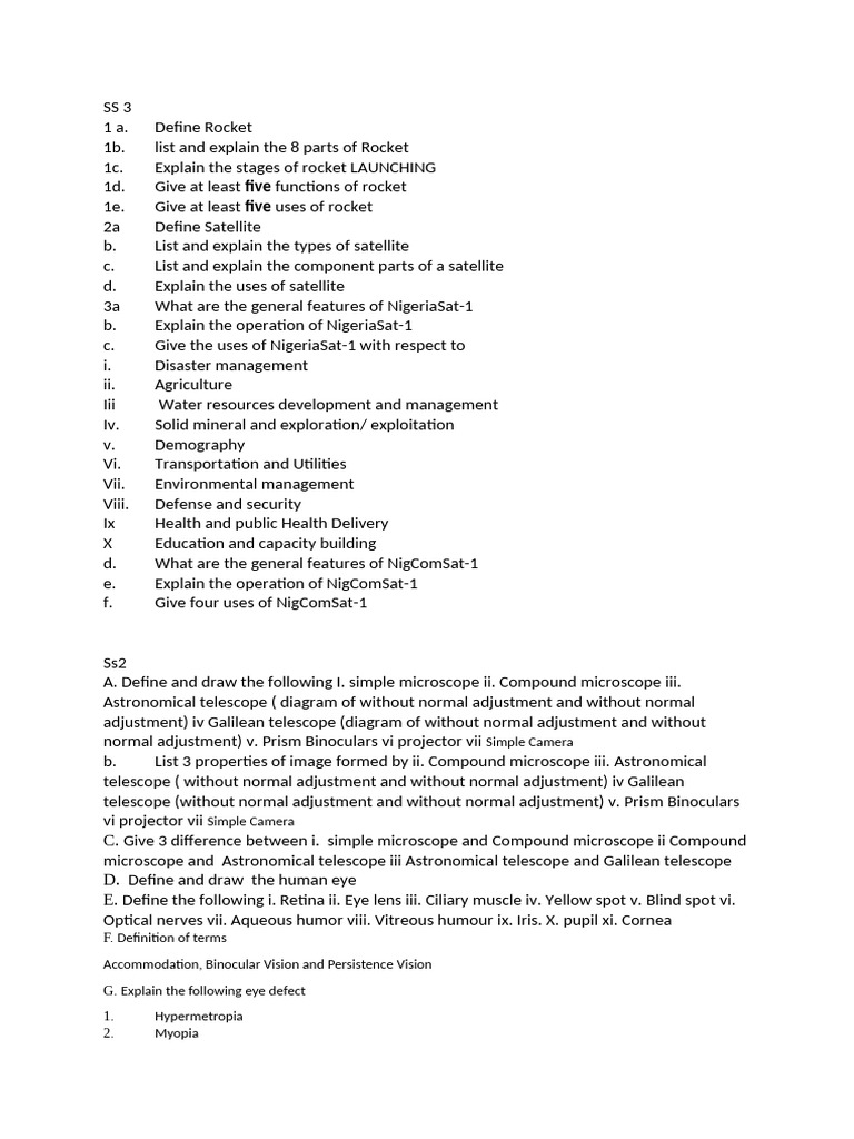 SS2 Physics and SS 3 | PDF