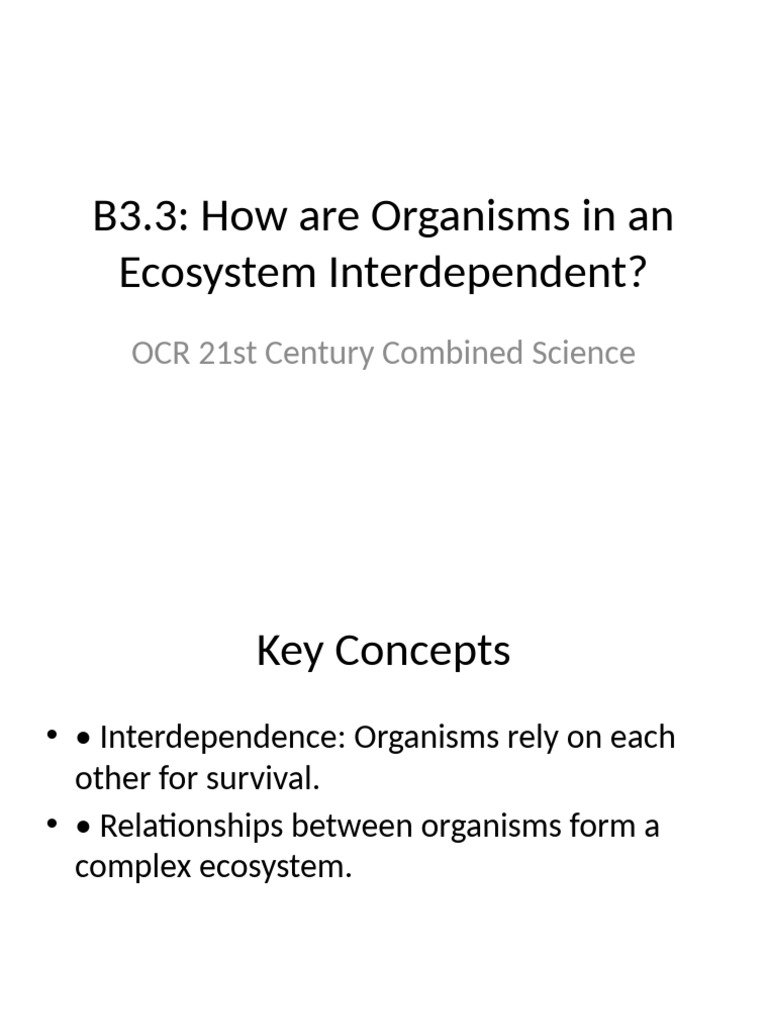 B3.3 Ecosystem Interdependence | PDF